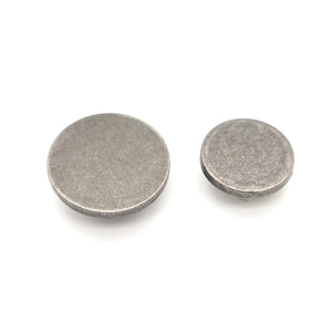 Platte metalen knopen 10 stuks 18/23 mm Tinnen/Mat zilver Pewter