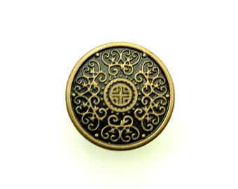 Vintage jean button (10pcs) - 17mm; Antique brass