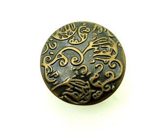 Vintage jean button (10pcs) - 17mm; Antique brass