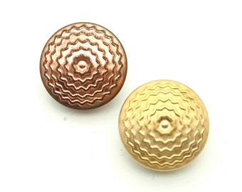 zigzag buttons (10pcs) - 23mm; Copper/Gold