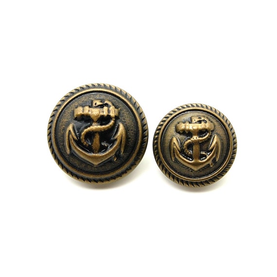 Navy Anchor Buttons (10pcs) - 20/25mm; Antique Brass - Etsy
