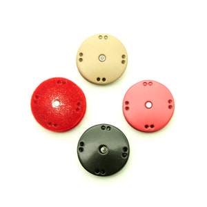 18mm sew-on snaps (5 sets) - Beige/Pink/Red felt/Dark brown