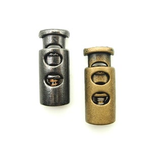 2 hole cord locks (5pcs) - Antique brass/Pewter