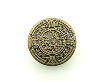 Vintage jean button (10pcs) - 17mm; Antique brass