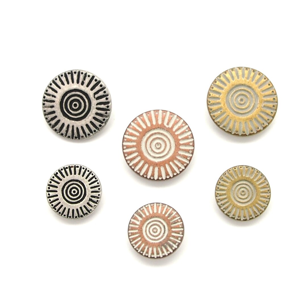 Aztec Buttons (10 Pcs) - 15/20mm; Copper/tin/brass - Etsy