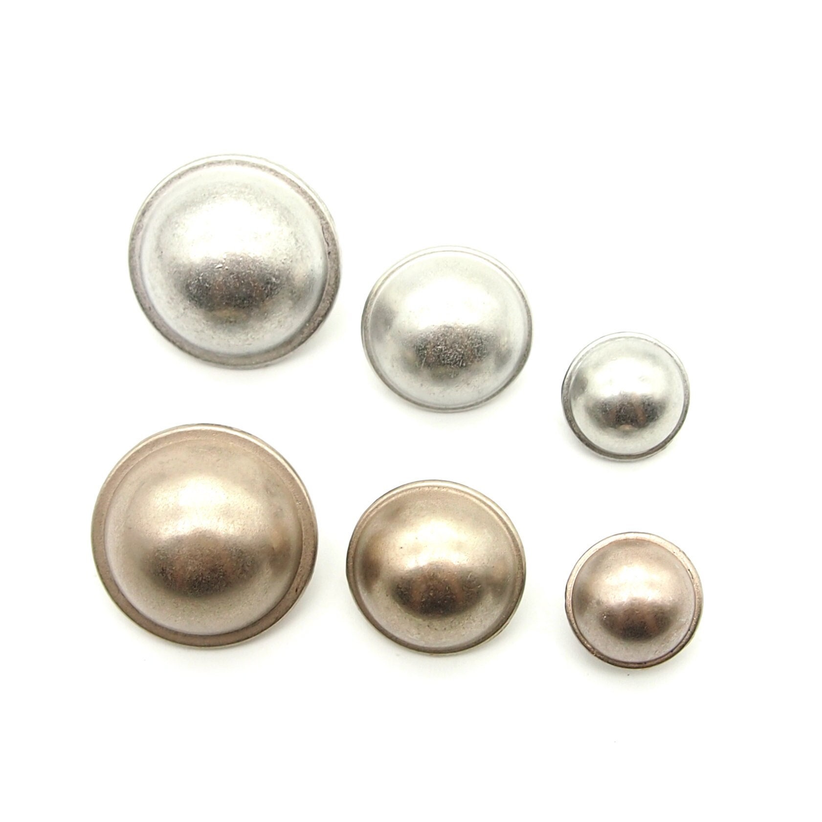 Old Silver Metal Button with Dome Center – Max and Herb