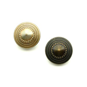 Small vintage buttons (10pcs) - 15mm; Tin gold/Antique brass