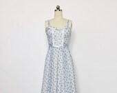 GUNNE SAX 1970s Floral Print Maxi Dress - Light Blue
