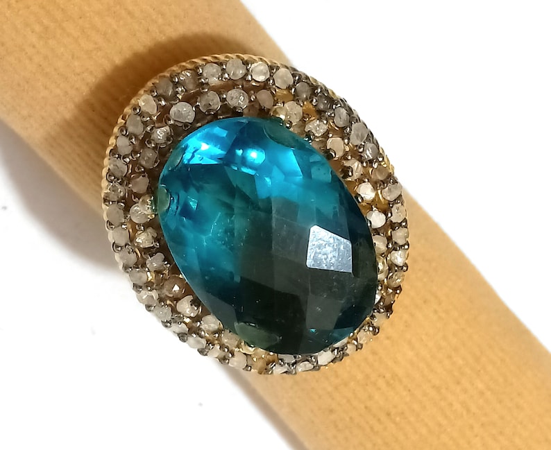 Natural Emerald Blue Sapphire Ring 925 Silver Ring Lapis lazuli Ruby Labradorite Birthstone Ring Size 5 us To 9 Us Ring Size Available