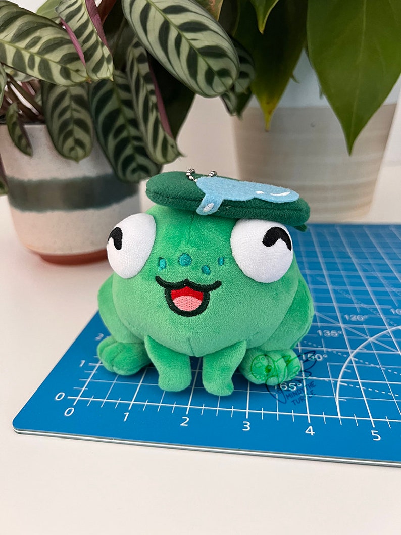 Carl the Frog Plush Toy Cute Frog With Lily Pad Keychain Etsy