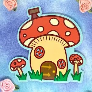 Mushroom House Sticker