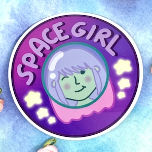 Adesivo de menina do espaço