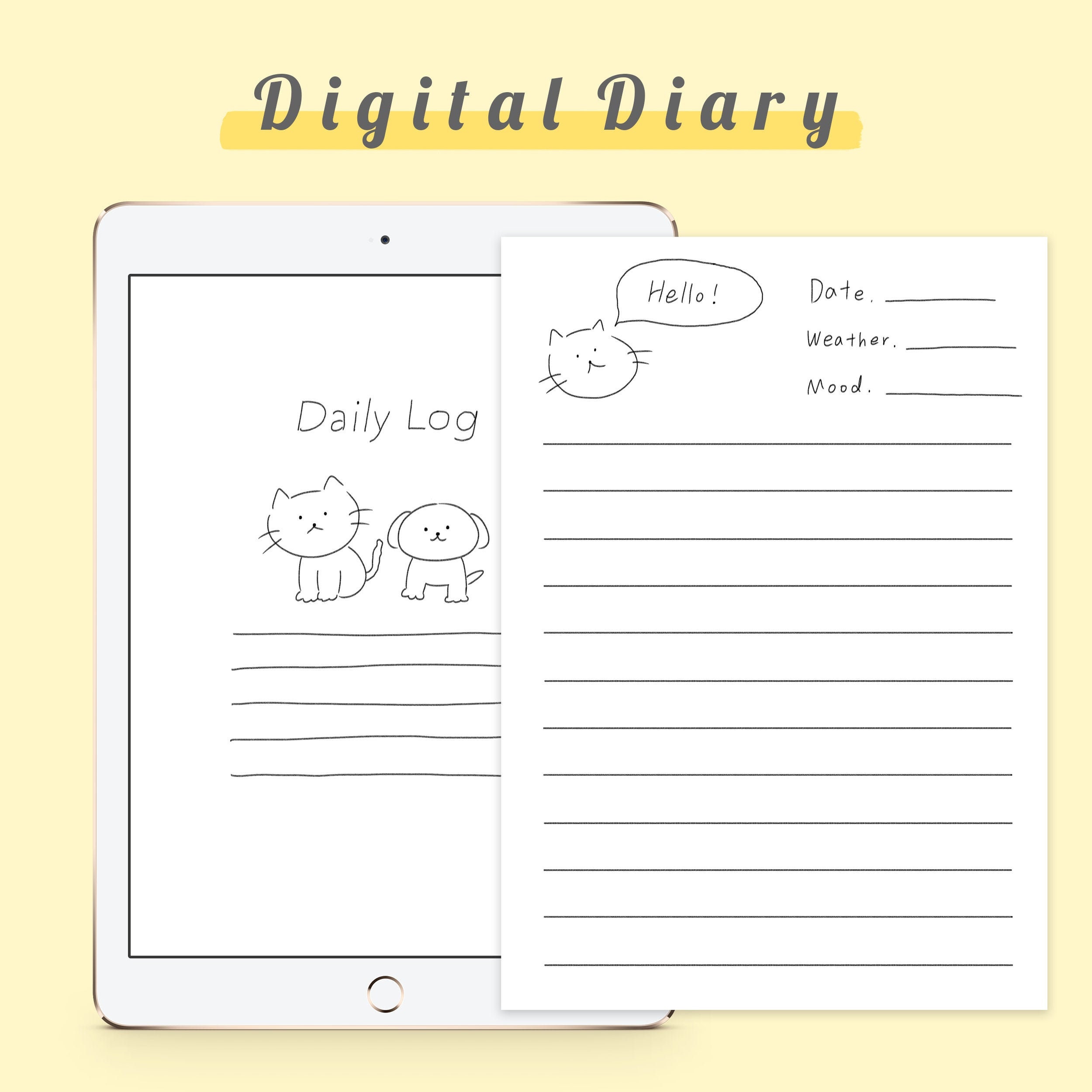 Digital Diary Goodnotes Templates For IPad Etsy UK