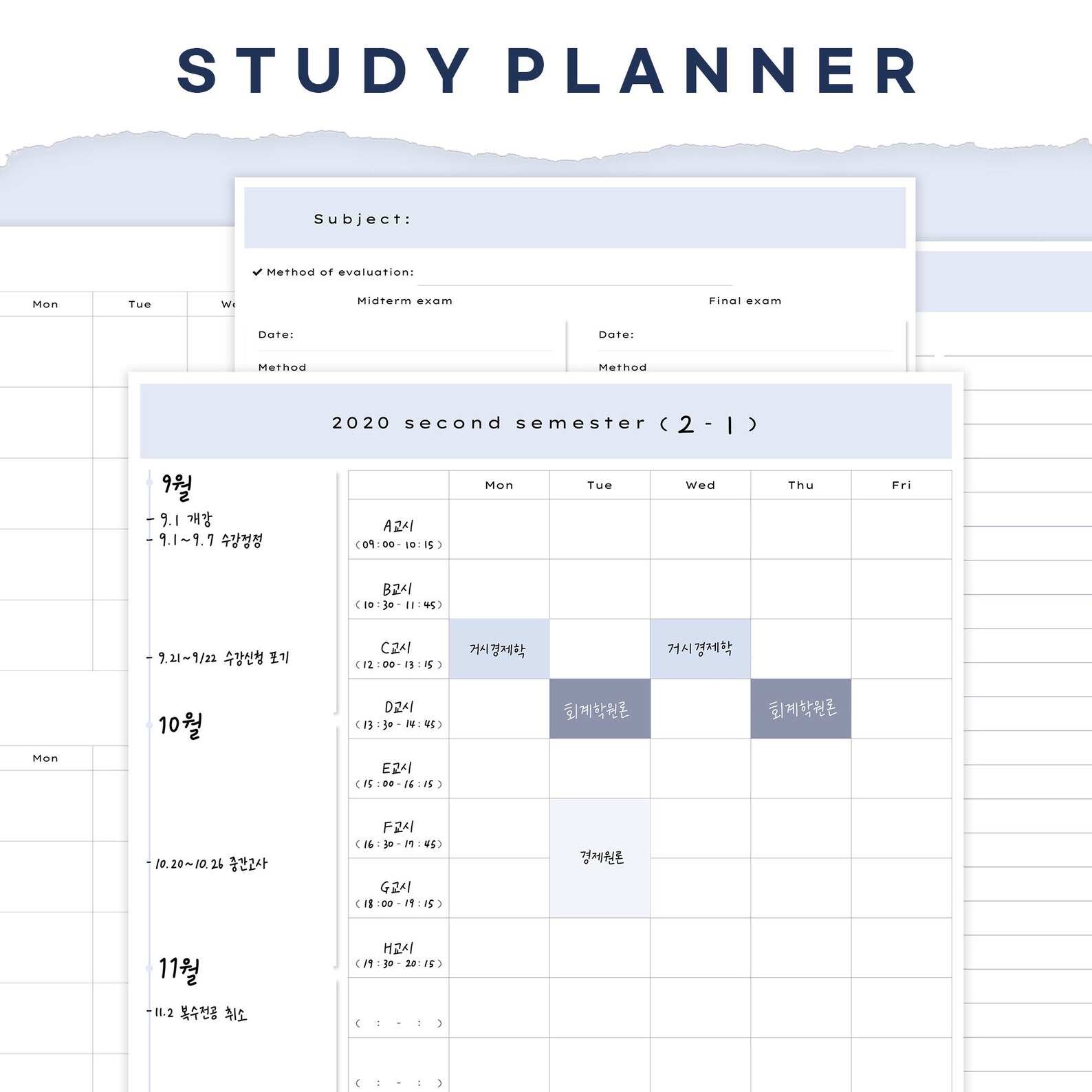 Undated Goodnotes Student Planner Study Notebook Digital Planner ...