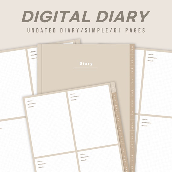 Digital diary template goodnotes for ipad Etsy