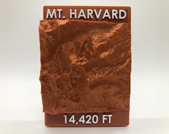 Mt. Harvard, Colorado 14er 3D topographische Ornament