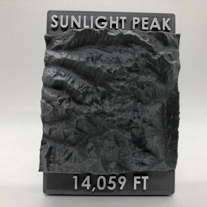 Pic de lumière du soleil, Aimant topographique 3D du Colorado 14er