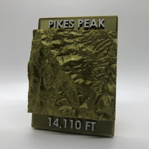 Pikes Peak, Colorado 14er 3D Topographic Magnet