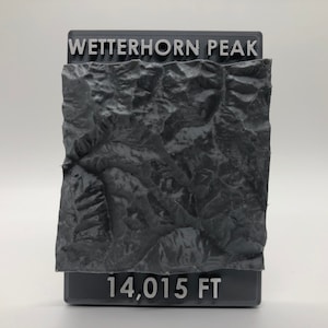 Wetterhorn Peak, Colorado 14er 3D Topographic Magnet