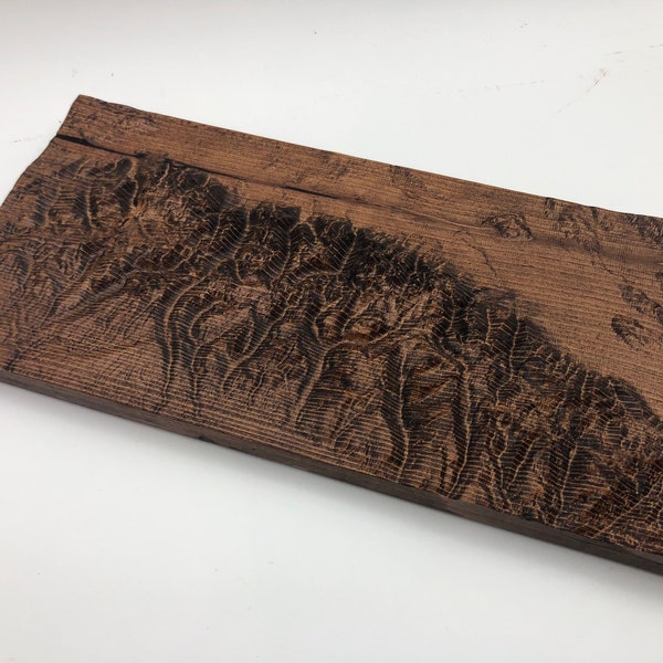 Wooden 3D Topographic Carving of the Teton Range, Wyoming