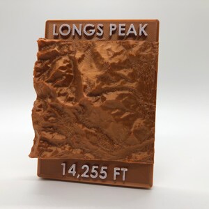Longs Peak, Colorado 14er 3D Topographic Ornament