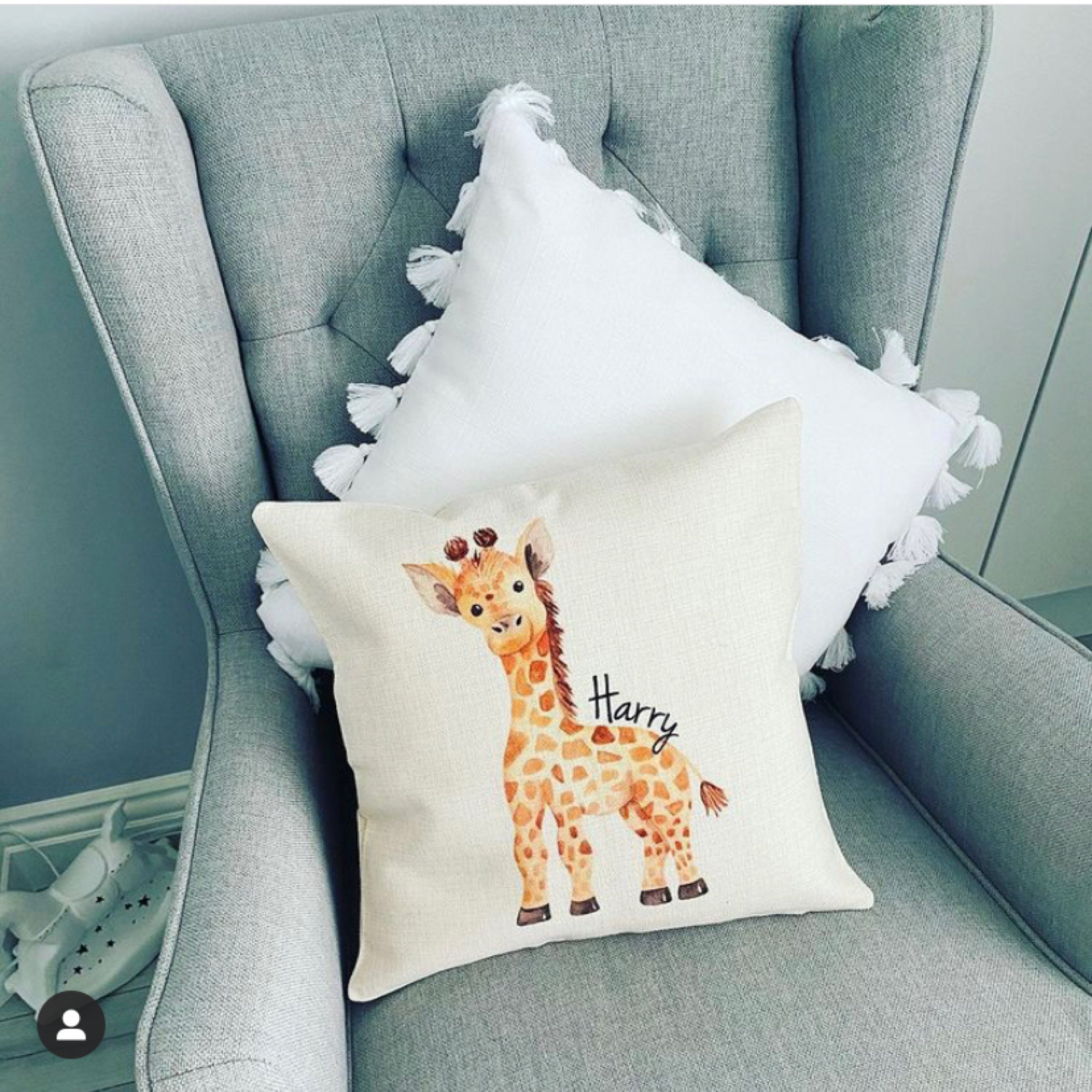 Personalised Safari Giraffe Cushion Cover New Baby Cushion Etsy UK