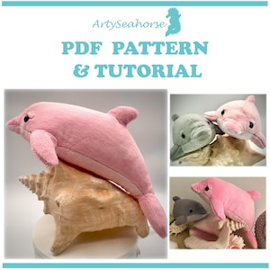 Dolphin Plush Sewing PDF Pattern With Tutorial