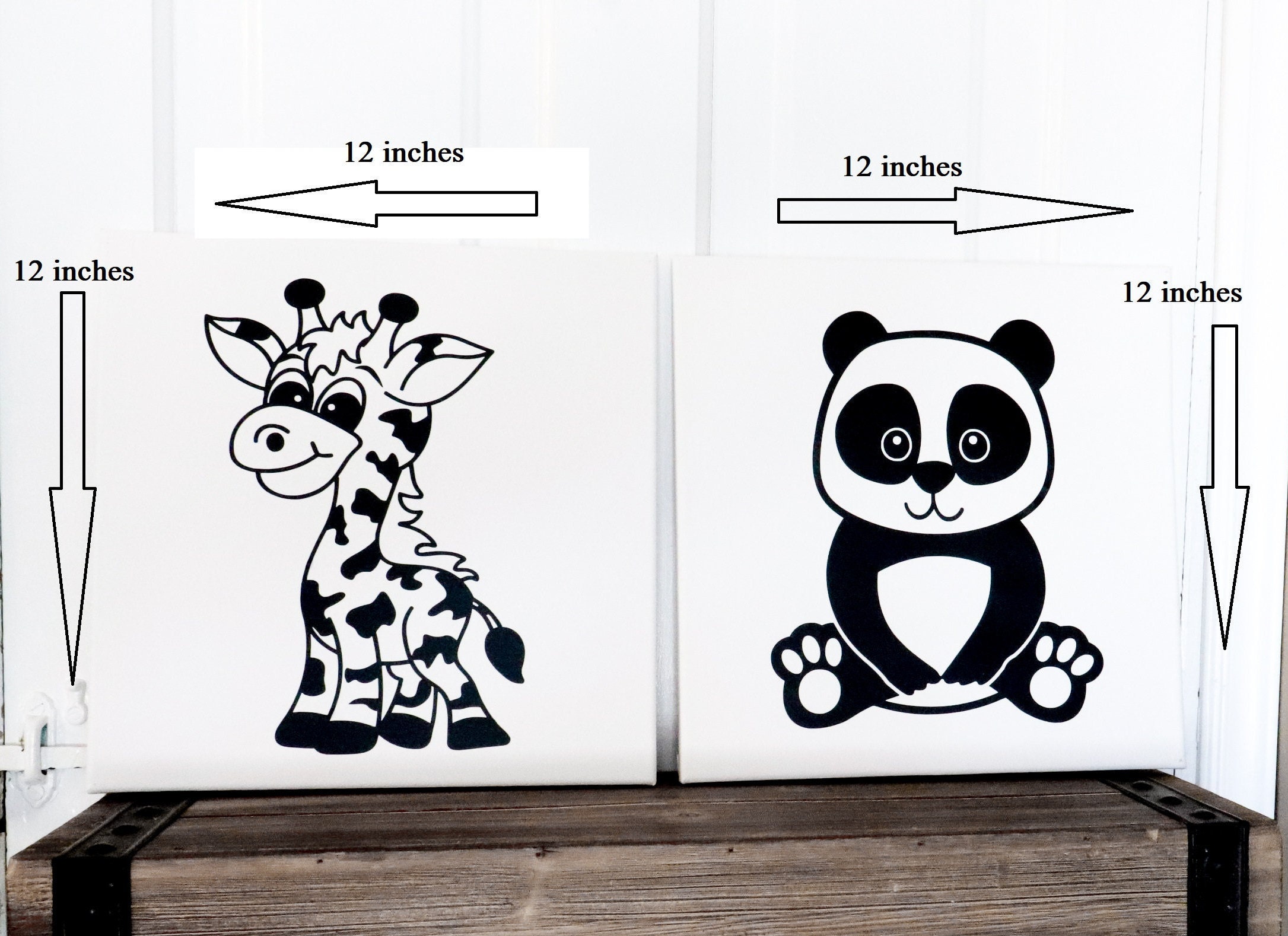 Silhouette Animal Canvas For Nursery Silhouette Baby Room Etsy