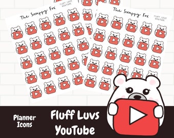 YouTube Doodle Icons/ Icon planner stickers/Mini Planner Icons/ Hand drawn Icons/Planner Icons