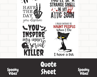 Planner sticker quotes, Spooky Vibes, Sarcastic quotes for planners, Planner stickers, Sarcastic quotes