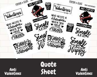Planner sticker quotes, Anti Valentines, Sarcastic quotes for planners, Planner stickers, Sarcastic quotes