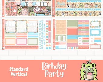 Birthday Party planner stickers, Planner sticker kit, Birthday sticker kit, Planner sticker kit, Celebrate Stickers, Hand Drawn Characters
