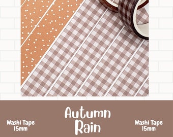 Autumn Washi Tape, Adhesive Tape, Decorative Tape, Plaid Washi, Fall Washi Tape, Autumn Colors Washi Tape