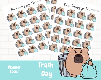 Trash Day Doodle Icons/ Icon planner stickers/Mini Planner Icons/ Hand drawn Icons/Planner Icons