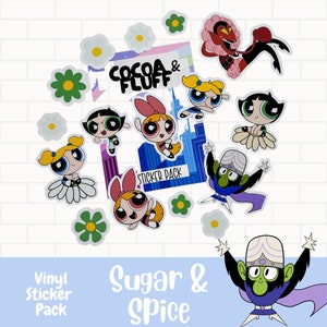 Sugar & Spice / 90's Cartoons Doodle stickers / Fandom planner stickers / Sticker Pack/ Stickers / Exclusive Art