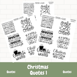 Planner sticker quotes, Fun Christmas, Holiday quotes for planners, Planner stickers, Winter Holiday quotes