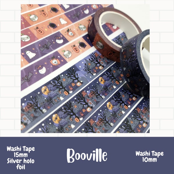 Booville Pattern Washi Tape (15mm/10m) / Halloween Washi for Stationery Scrapbooking and Journaling, Adhesive Tape, Decorative Tape