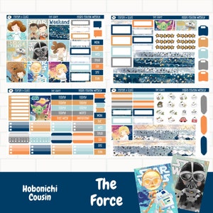 Stickers planificateur The Force, Hobonichi Cousin Weekly Stickers, Le premier mai soit avec vous, Stickers spatiaux, Stickers vacances délirants mignons