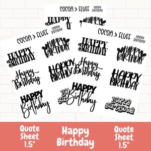 Citations d'autocollant de planificateur de joyeux anniversaire, citations de Bday, citations amusantes pour les planificateurs, autocollants de planificateur, autocollant de taille standard, autocollants Hobo Cousin