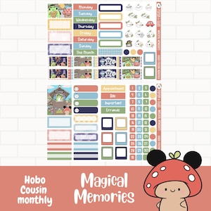 Magical Memories Planner Stickers, Planner sticker kit, Summer Planner Stickers, Hobo Cousin Monthly, Hand Drawn Characters, Vacation Time