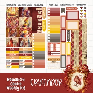 Magische huizen planner stickers, Hobonichi neef sticker Kit, magische school huis Hobonichi stickers, wekelijkse sticker kit