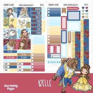 Adesivos de planejador Belle, kit de adesivos de primo Hobonichi, Hobo semanal, kits de adesivos diários, adesivos de casal mágico Hobo