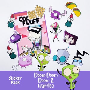 Doom Doom Doom & Waffles Sticker Pack / 90's Cartoons Doodle stickers / Fandom planner stickers / Sticker Pack/ Stickers / Exclusive Art