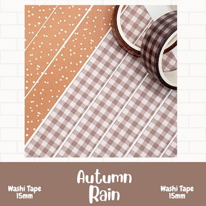 Autumn Washi Tape, Adhesive Tape, Decorative Tape, Plaid Washi, Fall Washi Tape, Autumn Colors Washi Tape