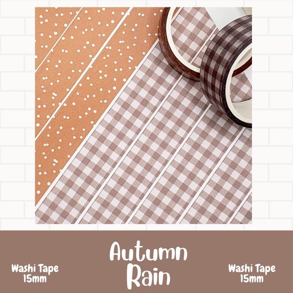 Autumn Washi Tape, Adhesive Tape, Decorative Tape, Plaid Washi, Fall Washi Tape, Autumn Colors Washi Tape