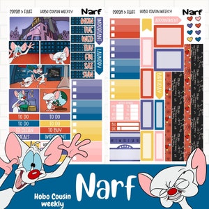 Narf Hobo Cousin Aufkleber, Animaniacs Planner Sticker Kit, Pinky und das Gehirn wöchentliche Hobonichi Aufkleber, wöchentliche Aufkleber