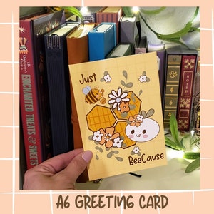 Tarjeta de felicitación Just Bee Cause, tarjetas de felicitación hechas a mano, tarjeta de cualquier ocasión, tarjeta de regalo, obsequio, tarjeta de felicitación alegre, tarjeta sólo porque