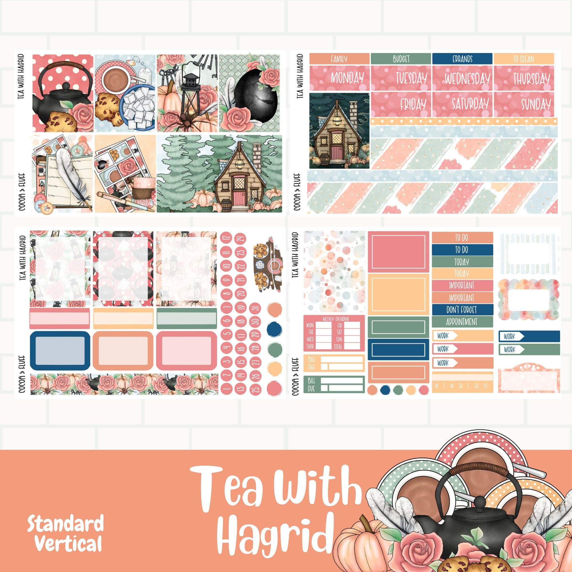 Magic (Disney Inspired) Full Weekly Kit Printable Planner Stickers (for use  with Standard Vertical A5 Wide Planners)