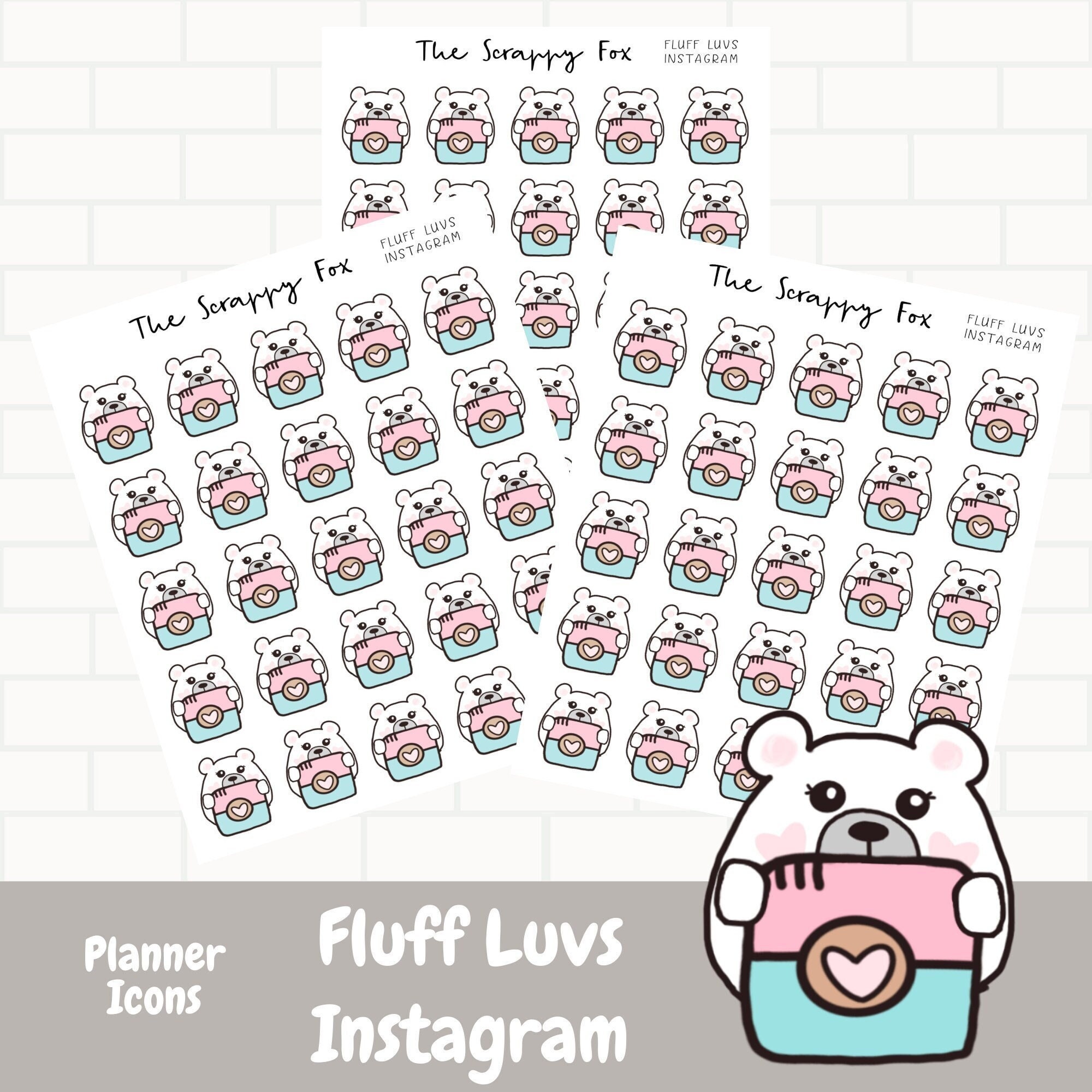 Instagram Doodle Icons/ Icon planner stickers/Mini Planner Icons/ Hand drawn Icons/Planner Icons