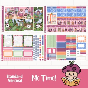 Autocollants planificateur de temps Moi, Hobonichi Cousin, kit d'autocollants hebdomadaires, Personnages dessinés à la main, Autocollants soins personnels, Autocollants mignons dessinés à la main